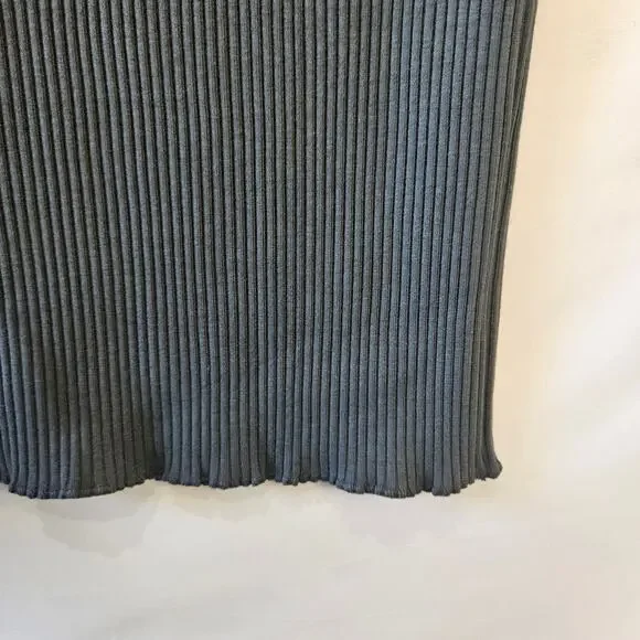 Polo Ralph Lauren Button Front Rib Knit Gray Pencil Skirt Medium - Picture 10 of 15